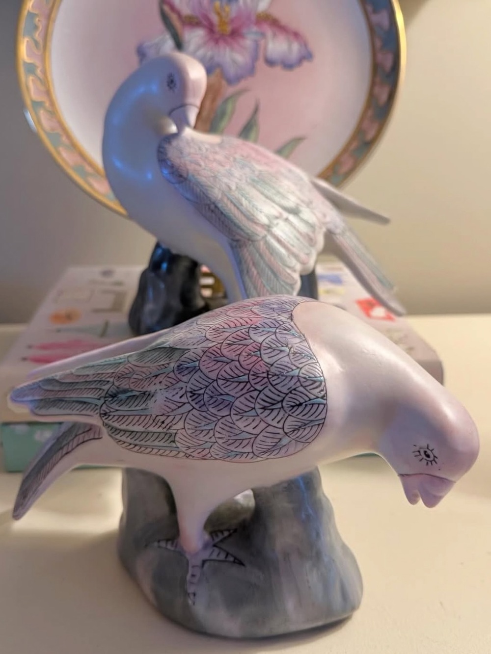 Vintage pair of porcelain birds